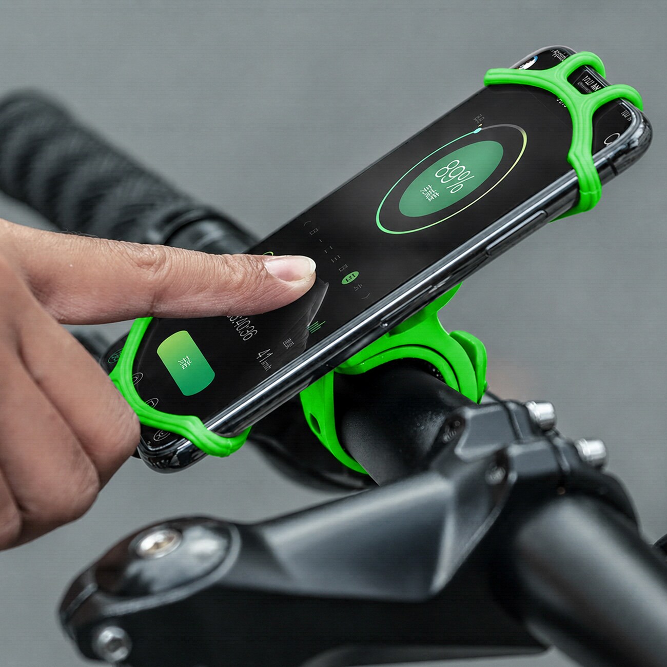 Rockbros LF436 mobilhållare för styret – grön, bild 2