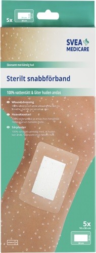 Svea Medicare Snabbförband vattentätt 10 x 30 cm, 5 st