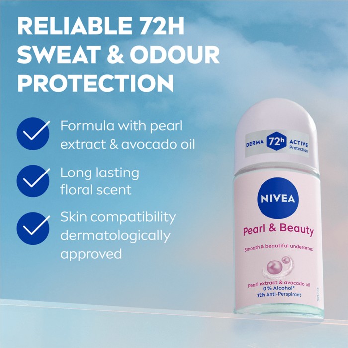 NIVEA Pearl & Beauty Antiperspirant Deo Roll on 50 ml, bild 2