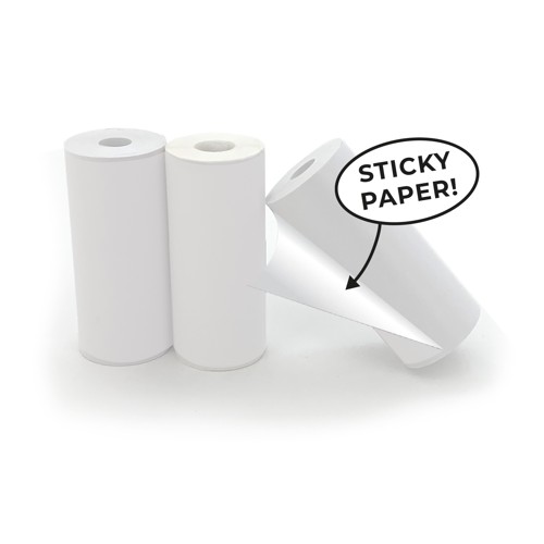 Hoppstar 3x paper rolls, white (self adhesive)