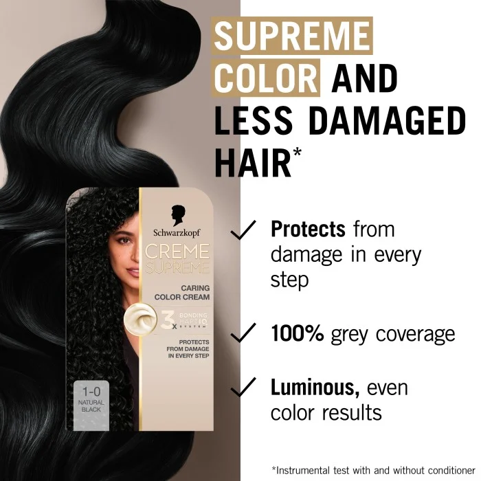 Schwarzkopf Creme Supreme 1-0 Natural Black 1 pcs, bild 2