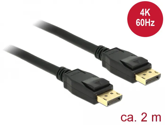Delock DisplayPort 1.2-kabel 4K @ 60Hz, 2m