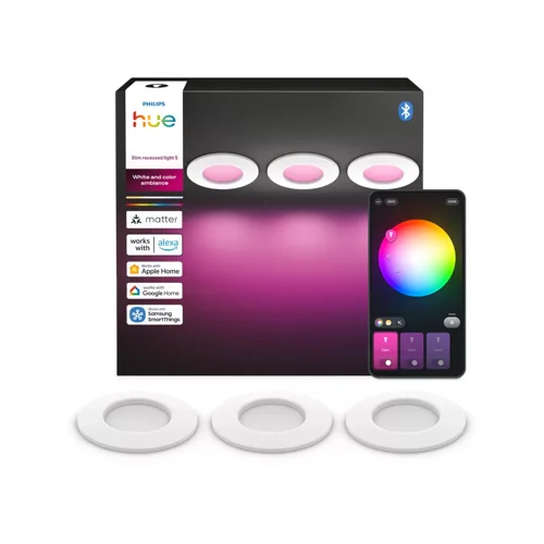 Philips Hue Slim infälld spotlight 90 mm 3-pack Vit