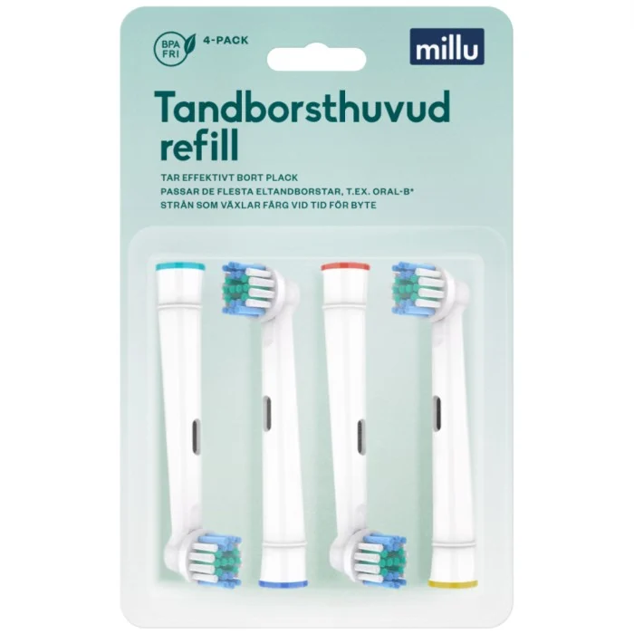 Millu Tandborsthuvud Refill 4 st