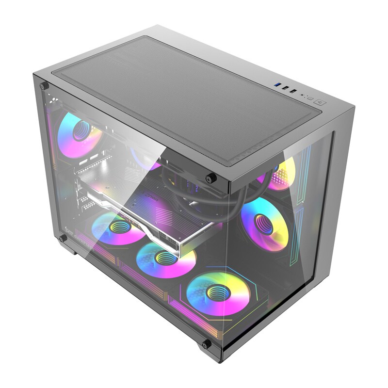 Darkflash B275 PRO Computer Case + 6 Fans - Chassi - Svart, bild 3
