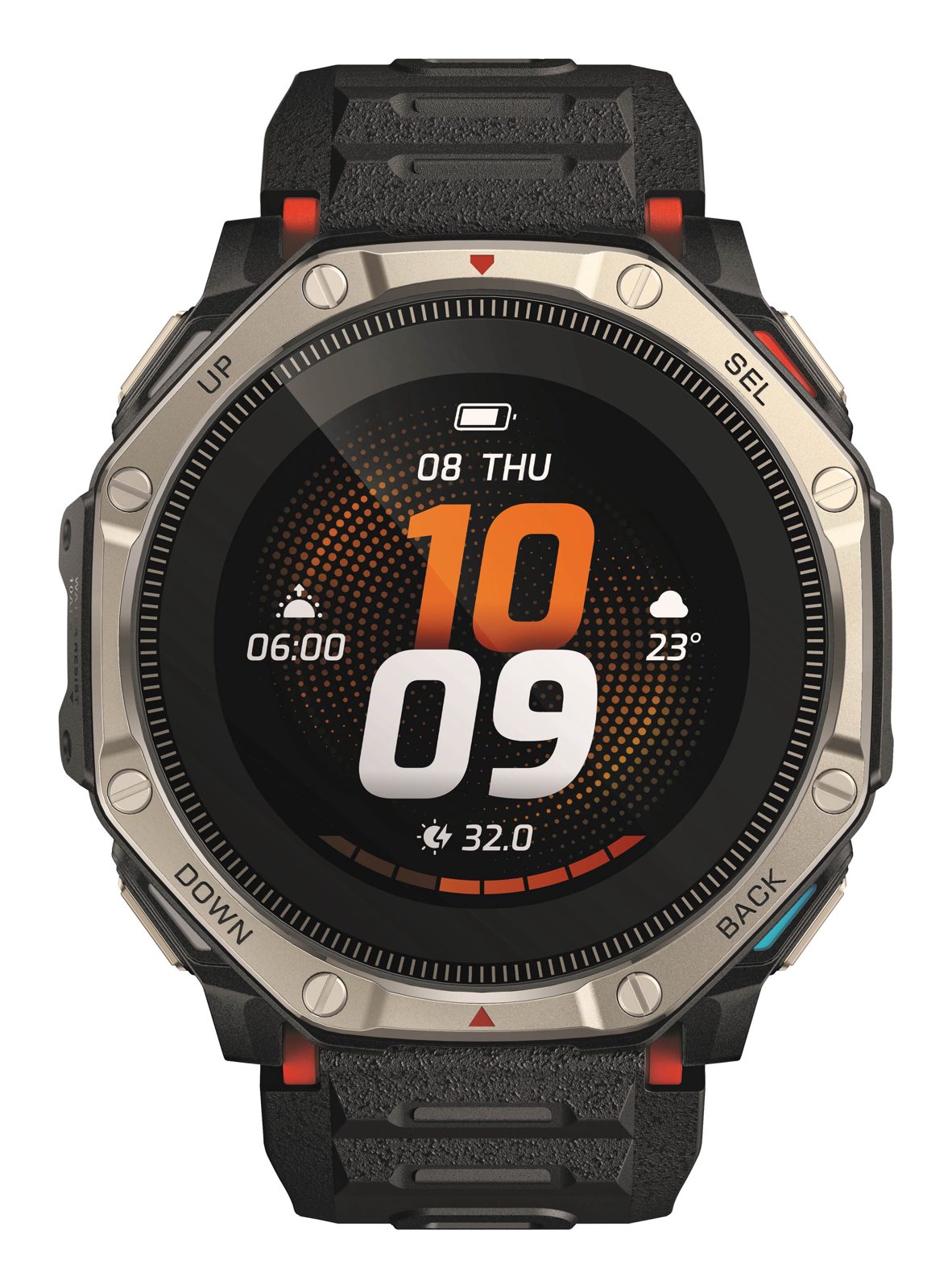 Amazfit T-Rex Dual Solar, 3,35 cm (1.32), AMOLED, Pekskärm, 64 GB, GPS, 94,5 g