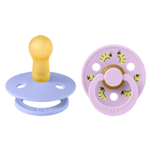 BIBS Studio Colour Pacifier Caterpillar Mix Latex Round Hush/Violet Sky Size 2 2pcs, bild 2