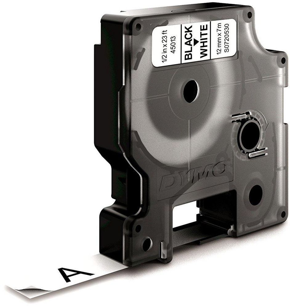 Dymo Tejp D1 12 mm X 7 M, svart/vit, bild 4