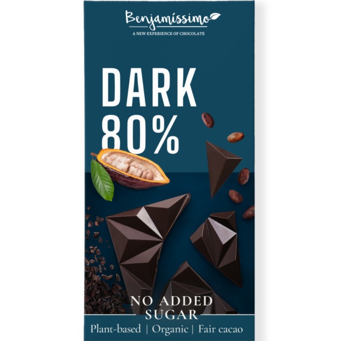 Benjamissimo Choklad Sockerfri, Mörk 80%, 60 g