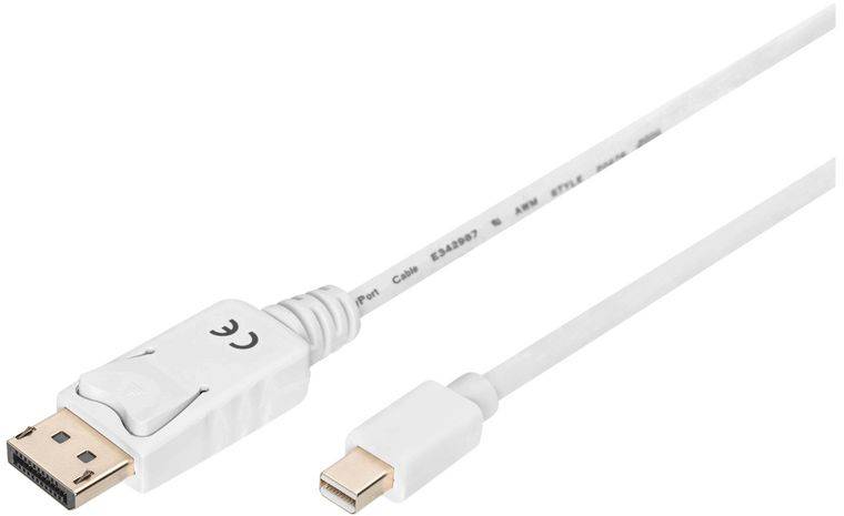 DisplayPort till Mini DisplayPort-kabel, Digitus, 2 meter - Vit, bild 2