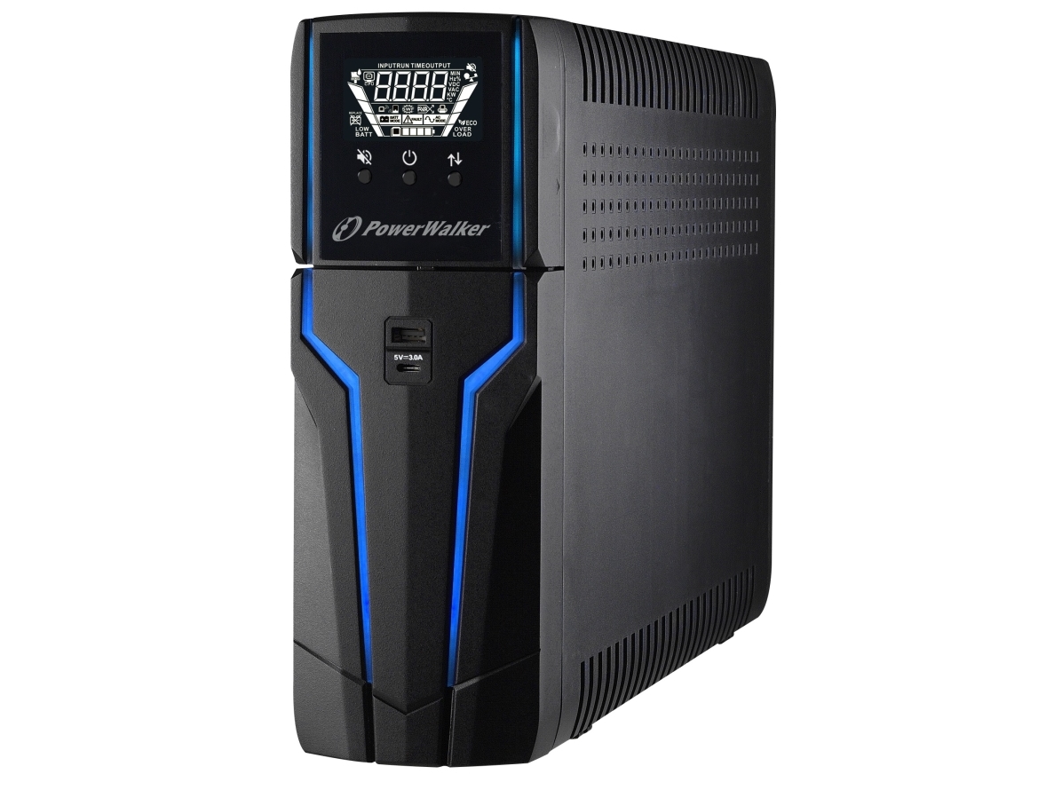 PowerWalker VI 1000 GXB IEC, Linjeinteraktiv, 1 kVA, 600 W, Ren sinus, 162 V, 290 V