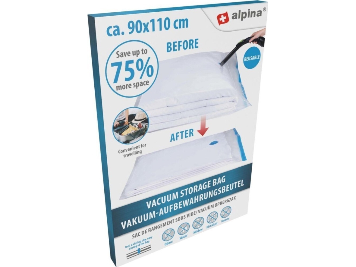 Alpina vakuumpåse för förvaring av kläder och sängkläder 90x110 cm ALPINA
