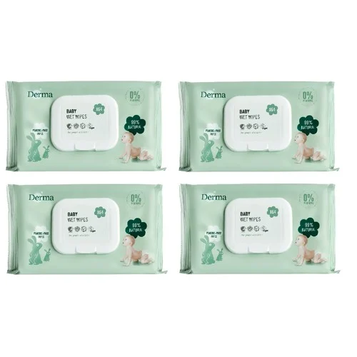 Derma - 4 x Baby Wet Wipes 64 pcs