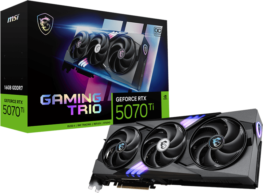 MSI GeForce RTX 5070 Ti Gaming Trio OC Plus 16 GB GDDR7, HDMI/3xDP, RGB, bild 3