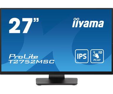 27" Iiyama ProLite T2752MSC-B1, IPS 1920x1080 Multi-Touch, 5 ms, HDMI/DP, högtalare, USB 3.2-hubb - Svart, bild 2