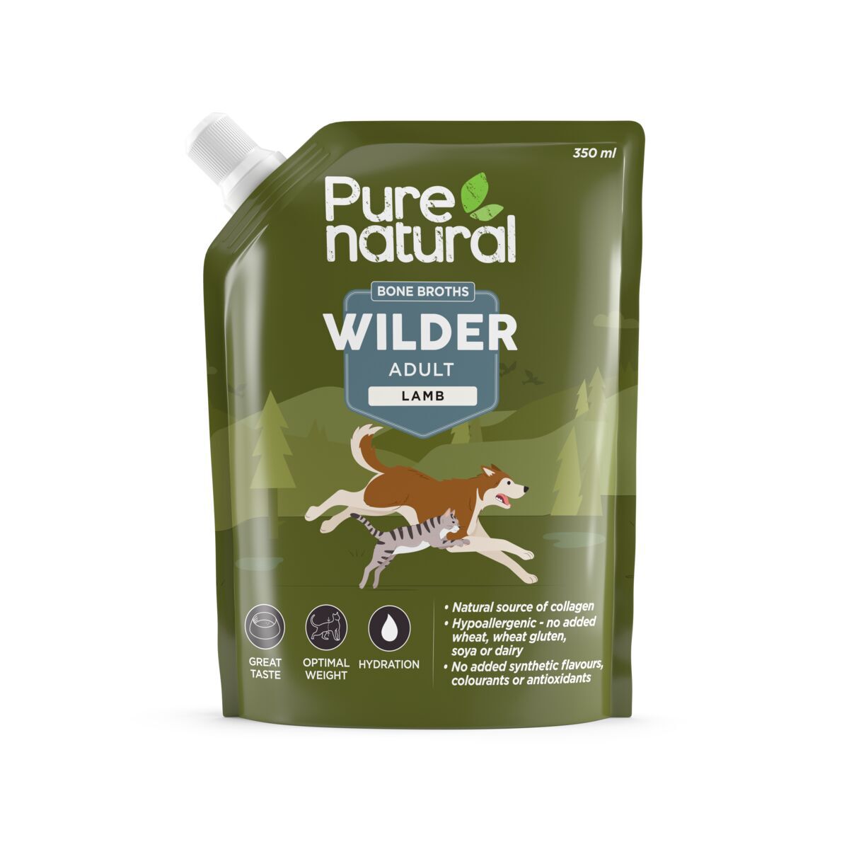 Purenatural Wilder Bone Broth Lamb Benbuljong till Hund och Katt 350 ml