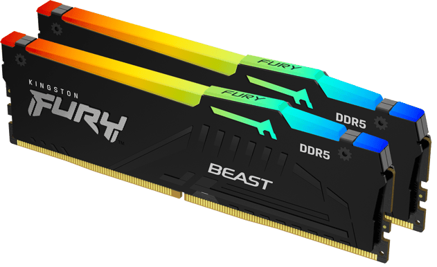 Kingston 64GB (2x32GB) DDR5 6000MHz CL36 FURY Beast RGB Svart AMD EXPO/Intel XMP 3.0