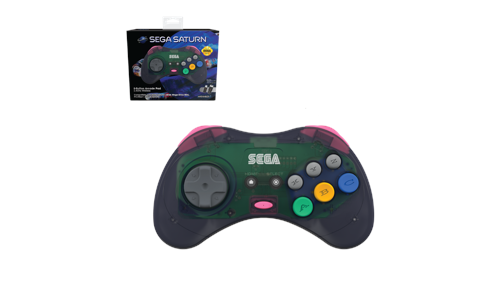 Retro-Bit Sega Saturn 8 Button Wireless Controller Slate Grey with Receivers, bild 3