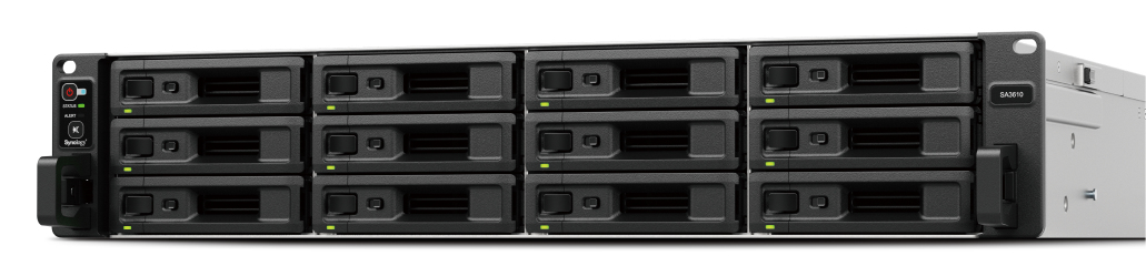 Synology SA3410, 12-bay NAS, Intel Xeon 8-Core 2,1GHz CPU, 16 GB RAM, 2x10GbE, rackmonterbar 2U, bild 3