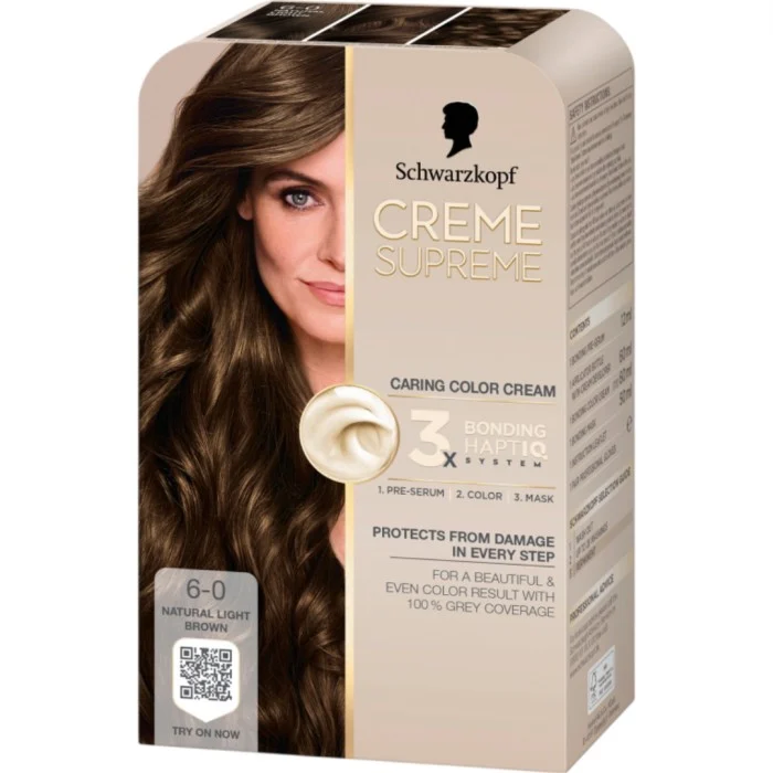 Schwarzkopf Creme Supreme 6-0 Natural Light Brown 1 pcs