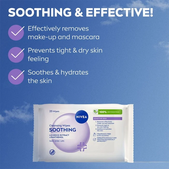 NIVEA Sensitive Cleansing Wipes 25 Pcs, bild 2