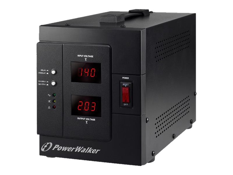 PowerWalker AVR 3000/SIV spänningsregulator 3000 VA 2400 W, svart