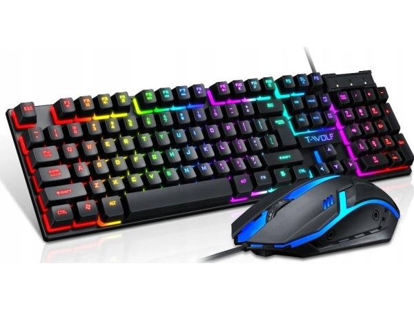 Extralink Gaming Set TF200 2in1 | tangentbord + mus | LED-bakgrundsbelysning - US Keyboard layout
