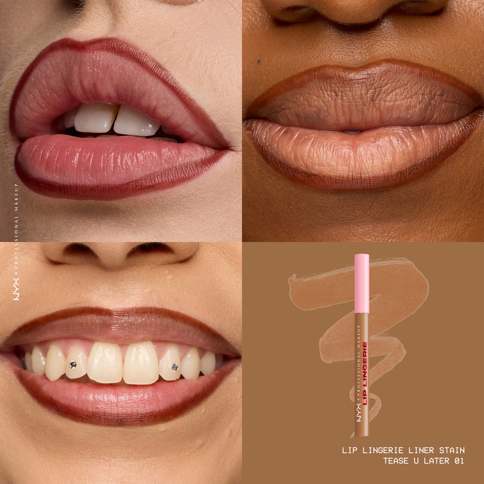 NYX Professional Makeup Lip Lingerie Liner Stain 01 tease U Later 1 ml, bild 3