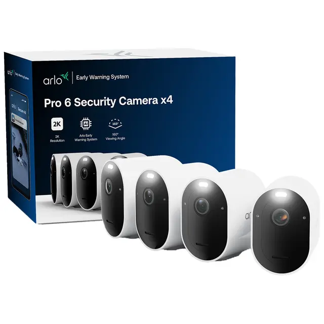 Arlo Pro 6 säkerhetskamera (4-pack, vit)