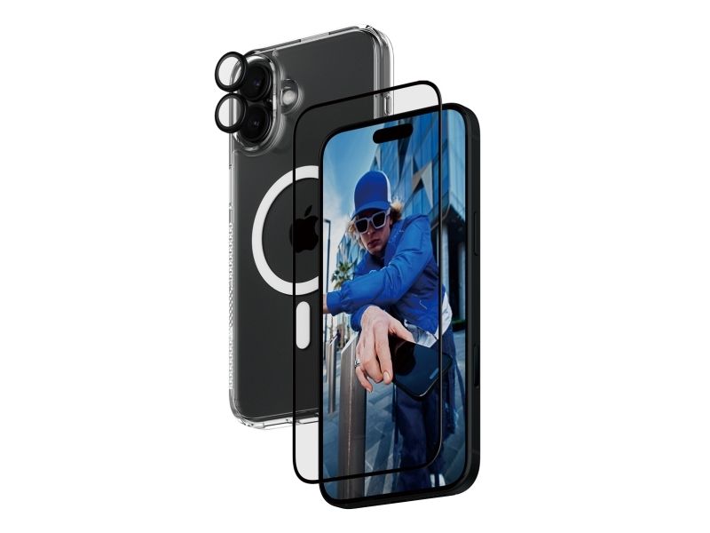 PanzerGlass ® 3-in-1 Protection Bundle iPhone 16 Plus, Apple, Apple - iPhone 16 Plus, Torr applicering, Reptålig, Stöttålig, Transparent, 1 styck, bild 4