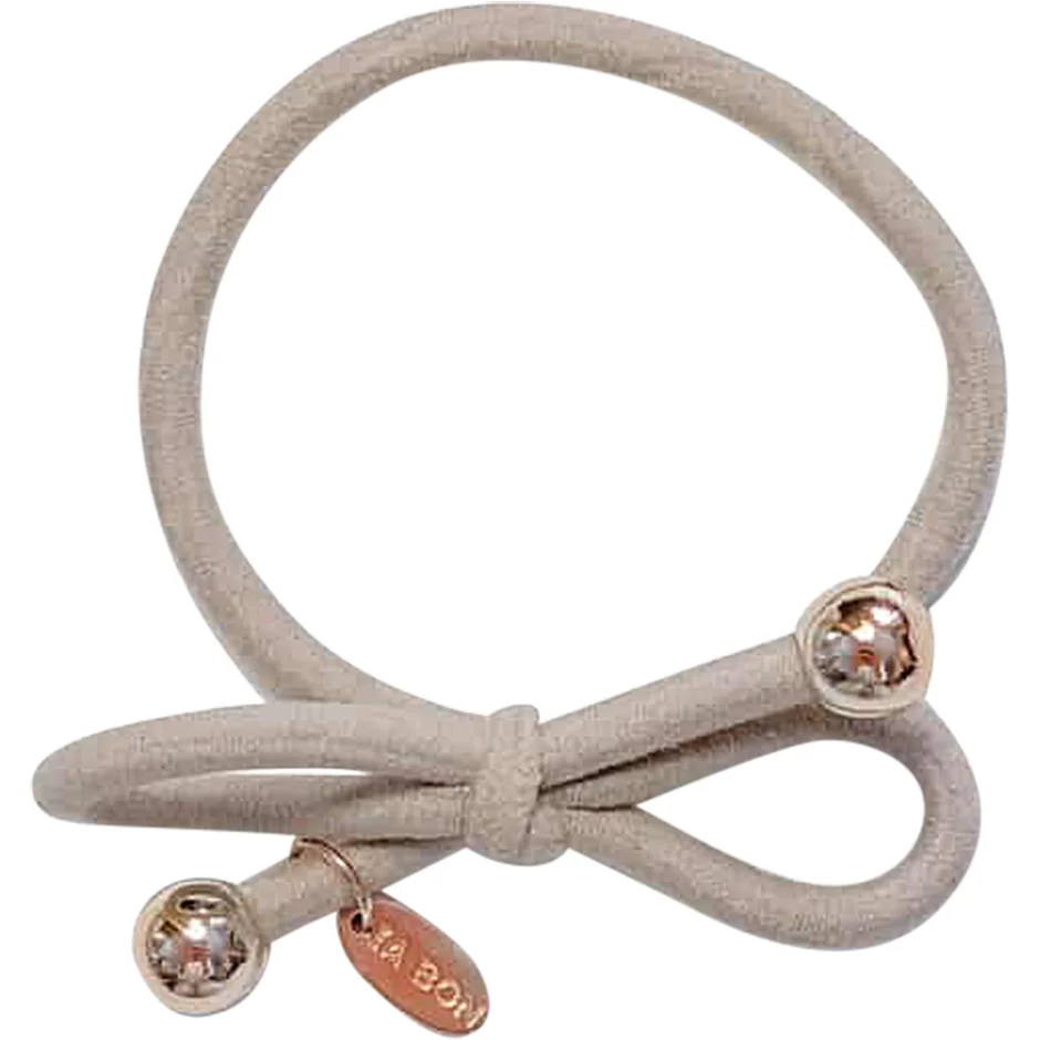 IA BON Hair Tie Gold Bead Taupe 1 pcs