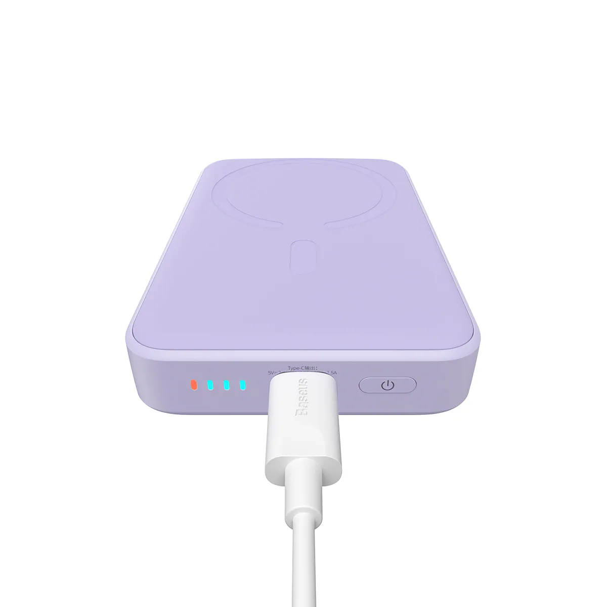 Baseus Magnetisk mini-induktiv powerbank 10000mAh 20W - Lila + USB-C - USB-C-kabel, bild 4