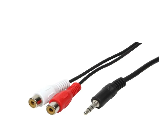 LogiLink 1x3.5mm - 2xRCA, 5m, 3.5mm, Manlig kontakt, 2 x RCA, Kvinnlig kontakt, 5 m, Svart
