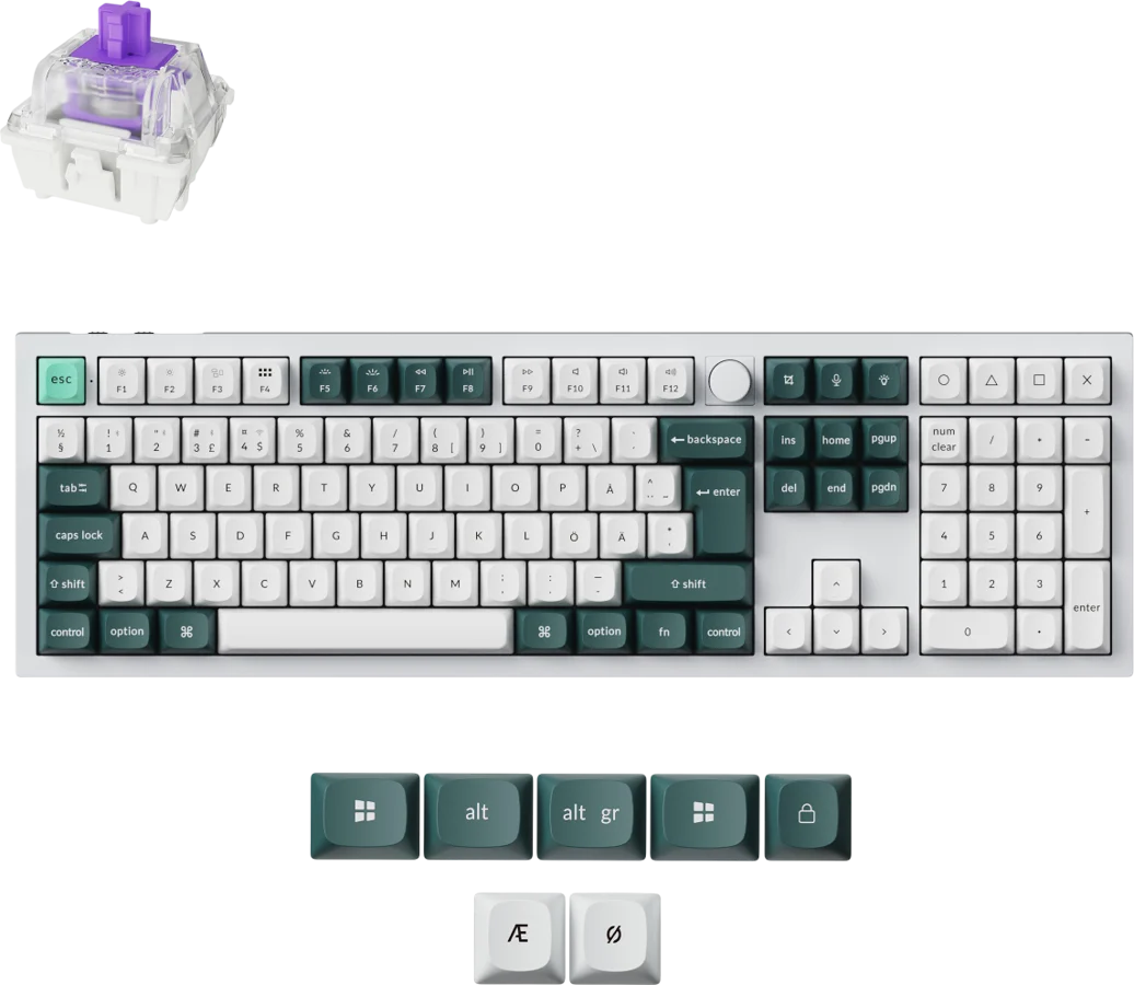 Keychron Q6 HE trådlöst gamingtangentbord (vitt), bild 2