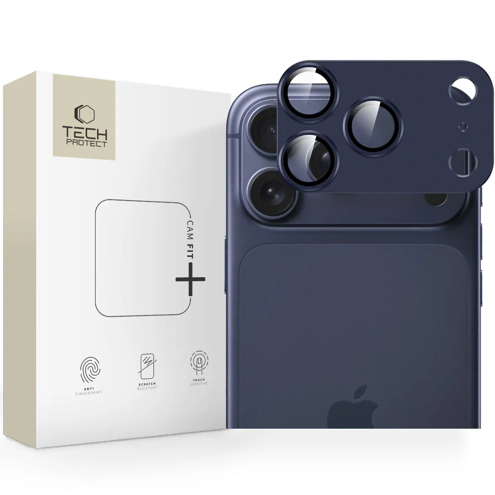 Tech-Protect Camfull Fit+ Kameralinsglas för iPhone 17 Pro - Marinblå