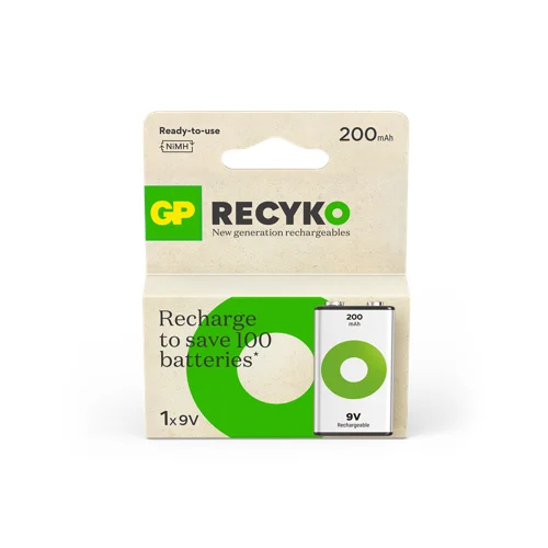 GP - ReCyko Rechargeable 9V-battery, 200 mAh (1-pack)