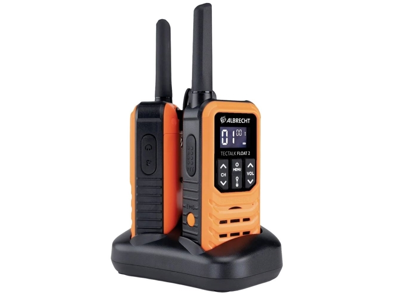 Albrecht 2-delars kappsats Tectalk Float 2 inkl. PMR+ laddare + karbinhakar (29664)