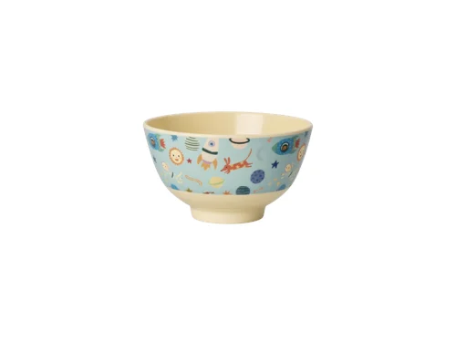Rice - Melamine Bowl with Dogs in Space Print - Blue - Small - 300 ml, bild 2