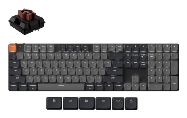 Keychron K5 tangentbord, mekaniskt, trådbundet och trådlöst, QWERTY, svart