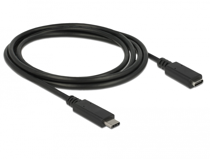 Förlängningskabel DeLOCK, USB-C ha till USB-C ho, USB 3.2 Gen.1, 60W PD, 1,5 meter - Svart, bild 3