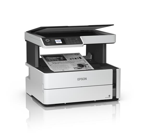 Epson EcoTank ET-M2170, svart/vit skrivare + scanner + kopiator, 20 ppm ISO, duplex, arkmatare, 1200x2400 dpi scanner, USB/WiFi, bild 3