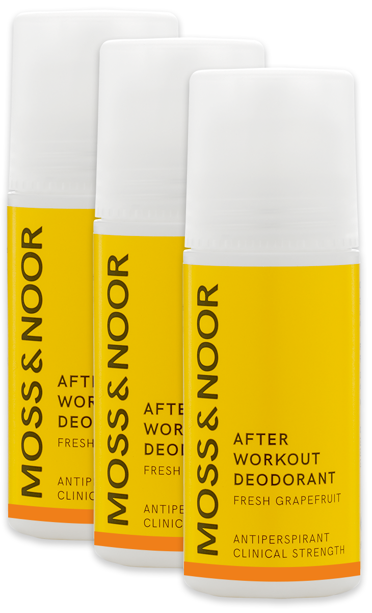 Moss & Noor After Workout Deodorant Fresh Grapefruit 3 pack 180 ml