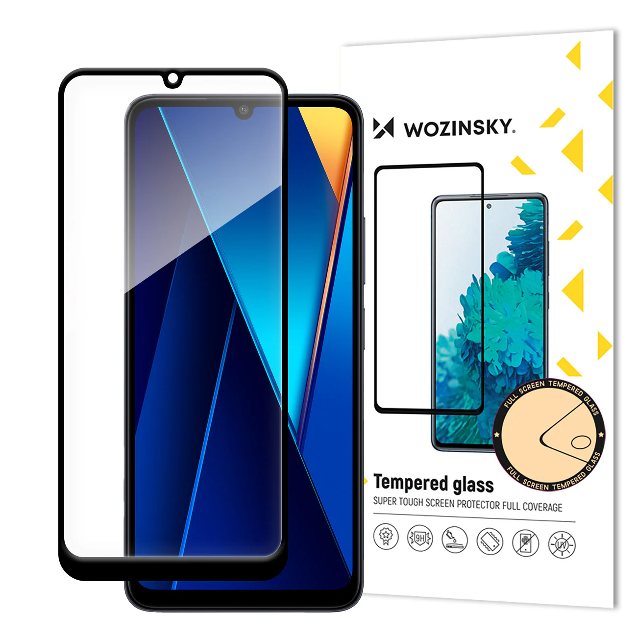 Wozinsky Härdat glas med full limning och svart ram för Xiaomi POCO C65/Redmi 13C