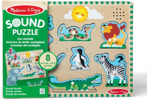 Melissa & Doug Zoo Animals ljudpussel, 8 st., 3 år