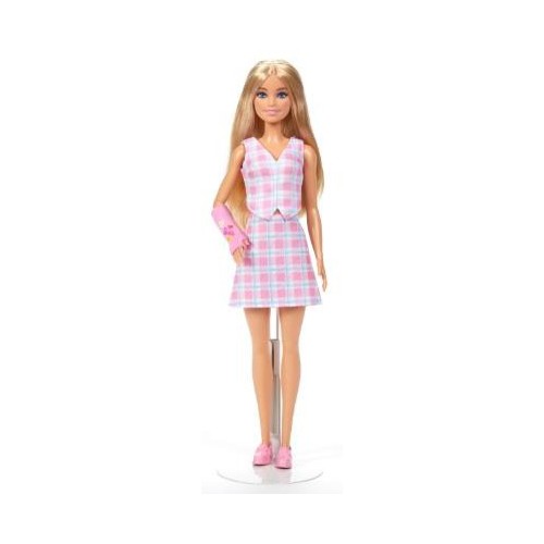 Barbie Fashionista Doll Pink Plaid Blonde with Cast