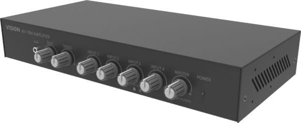 Vision AV-1900 Digital Audio Mixer Amplifier, 4 ingågar XLR/RCA, fantommatning, 2x50W RMS, bild 2