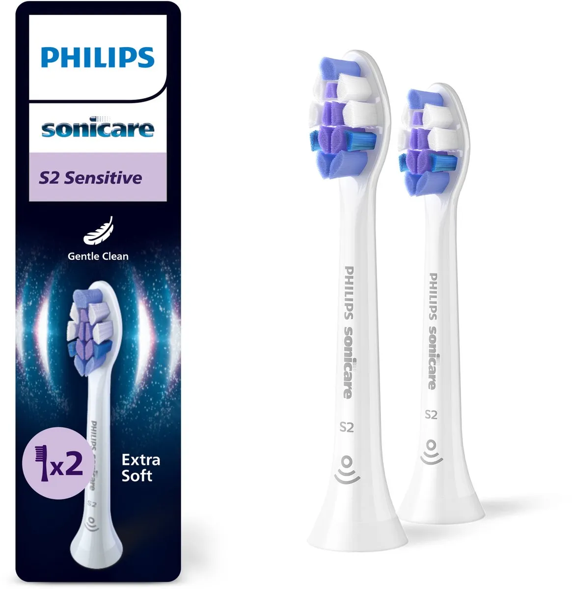 Philips Sonicare S2 Sensitive tandborsthuvuden - Vita - 2-pack