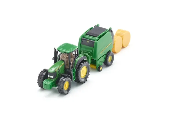 Siku Super - 1665 John Deere Traktor med Balpress