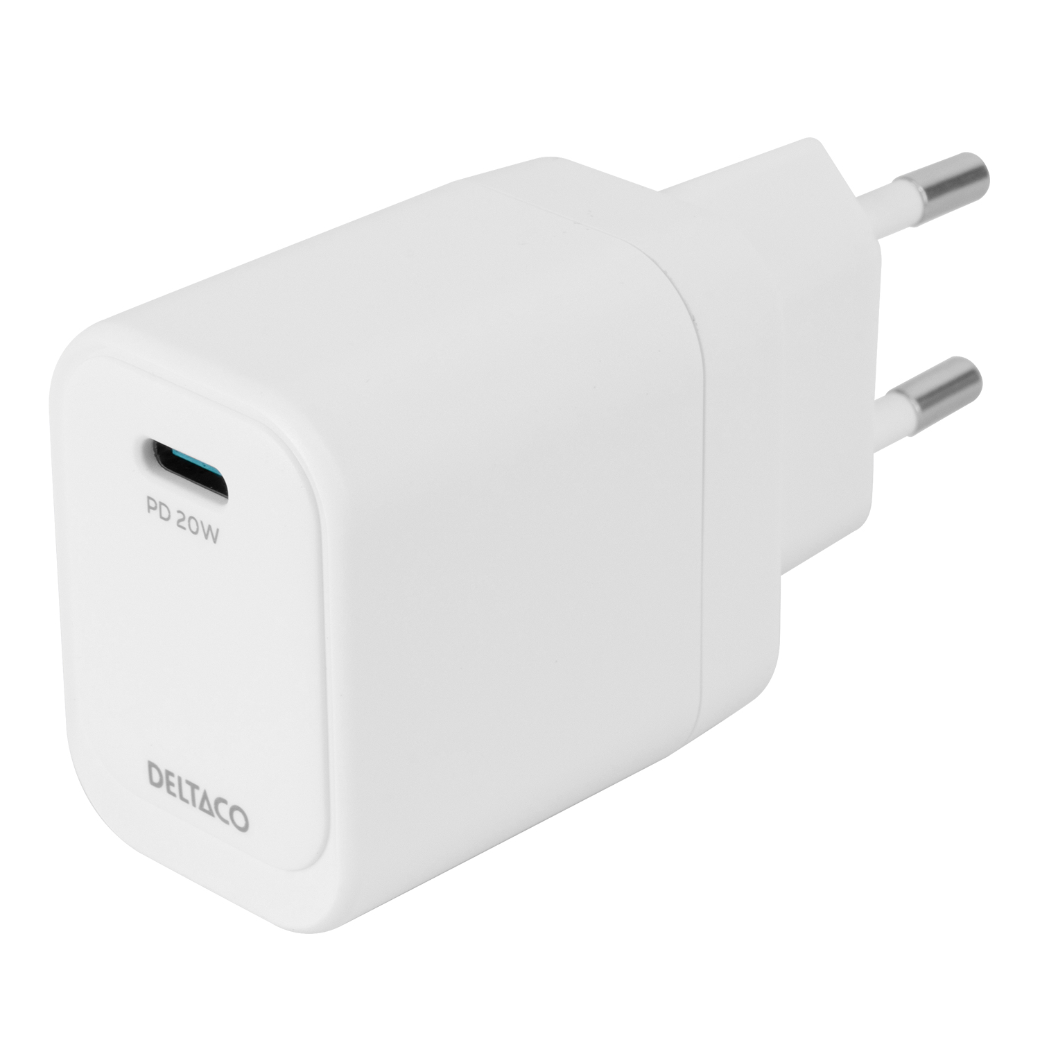 Deltaco 20W USB-C Väggladdare - Vit, bild 3