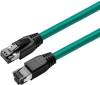 Nätverkskabel skärmad Cat8.1 S/FTP, MicroConnect, LSZH, 0,5 meter - Grön